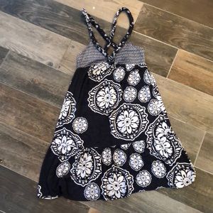 Blue and white dress